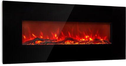 Klarstein Lausanne Long Recessed Wall Mounted Electric Fire Klarstein Finish: Black  - Size: 81cm H X 38cm W X 29cm D Klarstein Lausanne Long Recessed Wall Mounted Electric Fire Klarstein Finish: Black  - Size: 81cm H X 38cm W X 29cm D