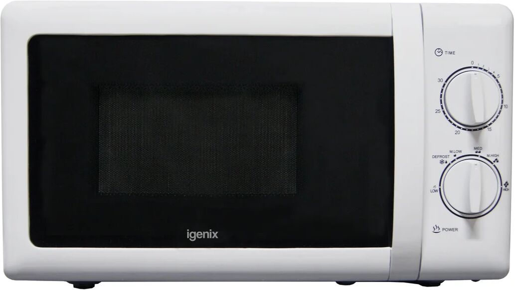 Igenix 20 Litre 800W Manual Microwave with Stainless Steel Cavity 36.2 H x 48.2 W x 29.4 D cm