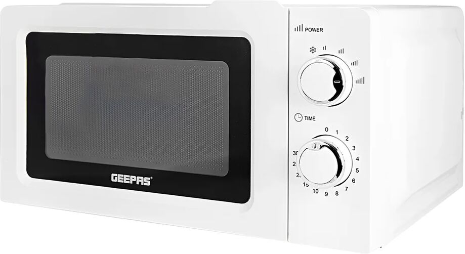 Geepas 20L Solo Manual Microwave, 700W white 24.0 H x 34.0 W x 44.0 D cm