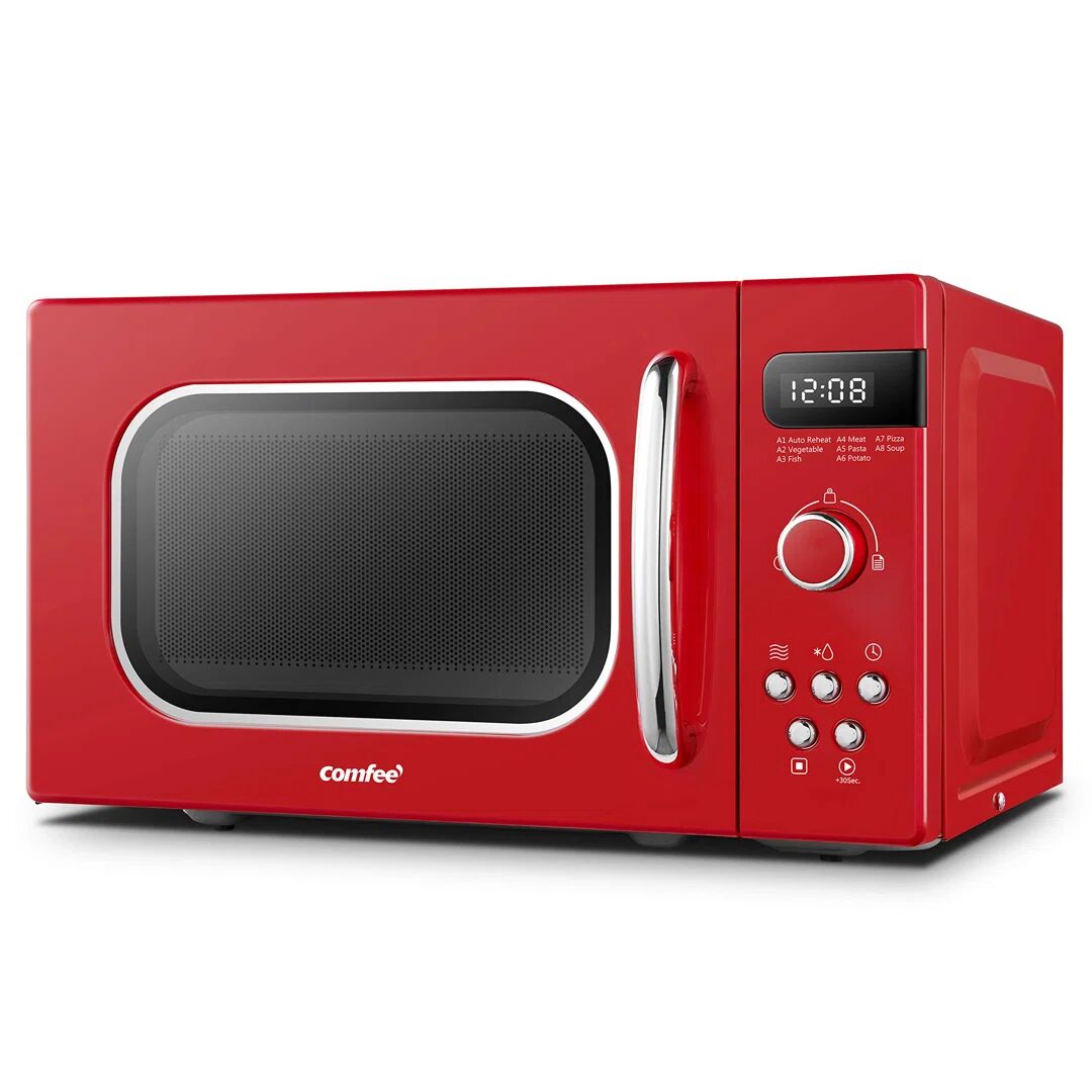 Living And Home 44cm 20m³ L External Accent Microwave with Sensor Cooking and Air Frying Capability red 25.8 H x 44.0 W x 35.7 D cm