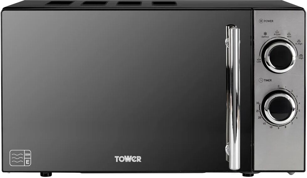 Tower 800W 20L Microwave with 5 Power Levels and a 30 Minute Timer black 26.0 H x 45.0 W x 36.0 D cm