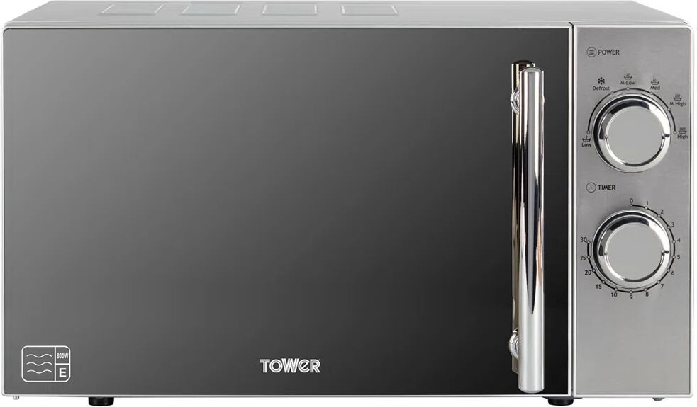 Tower 800W 20L Microwave with 5 Power Levels and a 30 Minute Timer gray 26.0 H x 45.0 W x 36.0 D cm