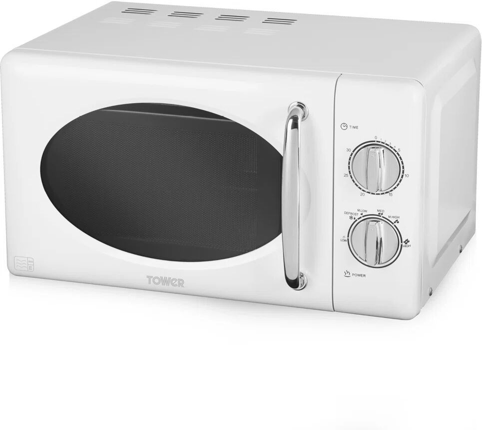 Tower T24017 20L Manual Microwave with 800W Power Output and 30 Minute Timer, Stainless Steel white 26.0 H x 44.0 W x 39.0 D cm