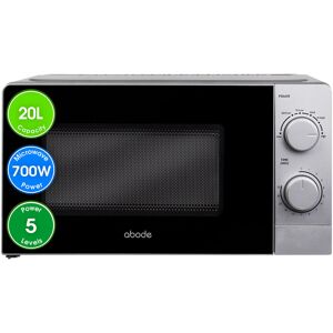 Abode AMM2005S, 20L Manual Microwave in Silver Silver 24cm H X 44.6cm W X 31.8cm D Abode AMM2005S, 20L Manual Microwave in Silver Silver 24cm H X 44.6cm W X 31.8cm D