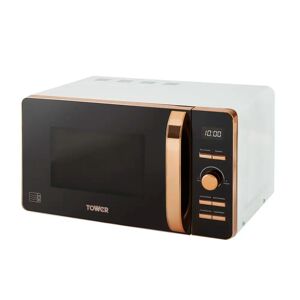 Tower Digital Microwave with 60-Minute Timer and 8 Autocook Settings, 20L, 800W white/black 25.6 H x 45.0 W x 29.7 D cm