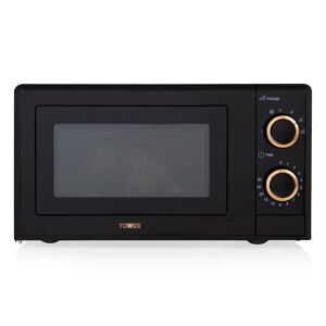 Tower T24029RG 17L Manual Microwave with 700W Power Output and 6 Power Levels pink/black 24.3 H x 44.6 W x 32.3 D cm