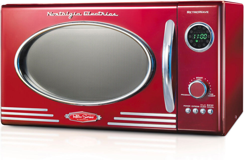 Nostalgia 25 L 900W Countertop Microwave Red 27.31cm H X 49.5cm W X 41.91cm D