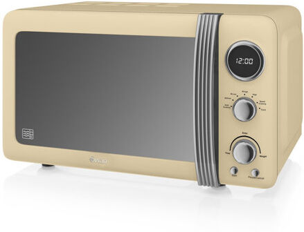 Swan Retro 20 L 800W Countertop Microwave Swan Colour: Cream  - Size: H45 x L140 x W80cm Swan Retro 20 L 800W Countertop Microwave Swan Colour: Cream  - Size: H45 x L140 x W80cm