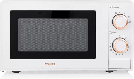 Tower 17 L 700W Countertop Microwave Tower Colour/Finish: White/Rose Gold  - Size: 26cm H X 44cm W X 39cm D