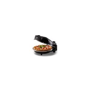 Ariete Mini 1200w Fast Cooking Pizza Oven With Non-stick Refractory Stone, Black black 34.0 W x 30.0 D cm