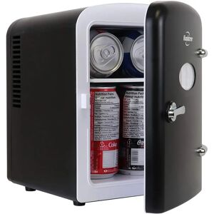 Koolatron    Europe Koolatron Retro Mini Fridge 4L 6 Can Portable Cooler Warmer for Bedrooms, Black black 10.0 H x 6.8 W x 17.78 D cm