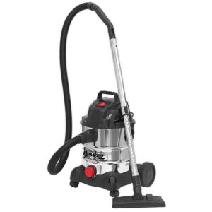 Sealey Stainless Bagless Cylinder Vacuum Cleaner black/brown/gray 51.0 H x 34.8 W x 33.2 D cm