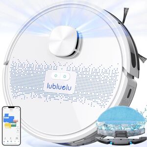 lubluelu Bagless Robotic Vacuum and Mop Cleaner 2 in 1 Laser Lidar Mapping Navigation white 35.0 H x 25.0 W x 7.0 D cm