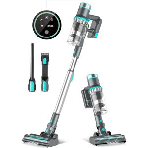 Hacbop Retro Cordless Vacuum Cleaner, Stick Vacuum With 25Kpa Powerful Suction, 380W Brushless Motor, Up To 40Mins Runtime, LED Display, 6 In 1 Lightweight Handhel blue 111.0 H x 23.11 W x 22.86 D cm