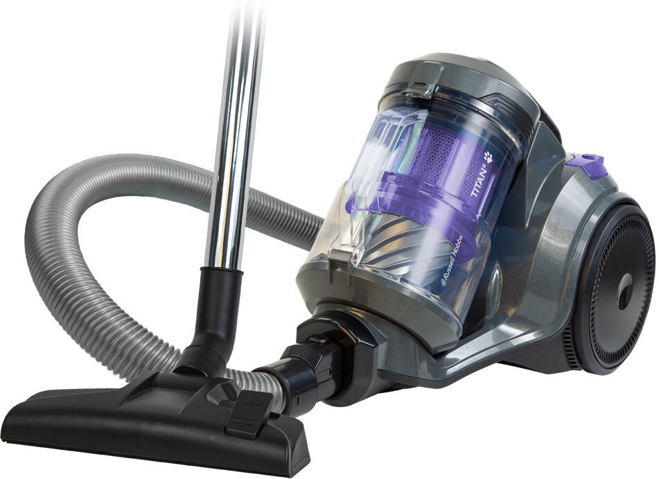 Russell Hobbs RHCV4601 Multi Cyclonic Cylinder Vacuum Cleaner TITAN2 PET 3 Litre Grey & Purple with 3 in 1 Multi-Tool, Triple Dust Lock 700W High Effi Black 5kg