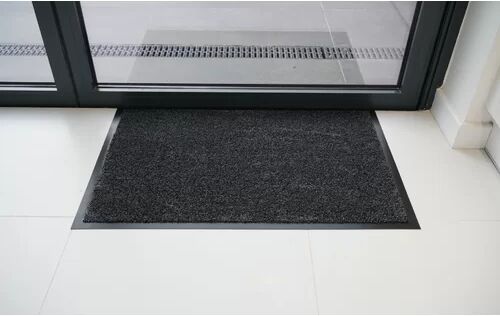 Symple Stuff Stacy Dirt PVC Rubber Edged Barrier Doormat Symple Stuff Mat Size: Rectangle 100 x 150cm, Colour: Anthracite  - Size: 26cm H X 50cm W X 50cm D