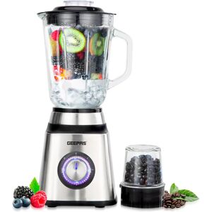 Geepas 500W 2 in 1 Food Jug Blender with 1.5L Glass Jar black 25.0 H x 20.5 W x 32.5 D cm