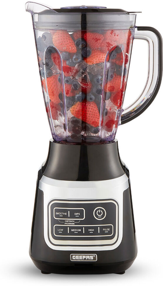 GEEPAS Professional Blender 900W, 1.5L BPA Free Container Stainless Steel Blades Jug Blender Smoothie Maker Black 1.5ml