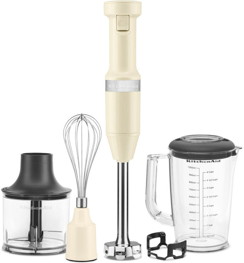 KitchenAid Corded Hand Blender with Accessories Almond Cream