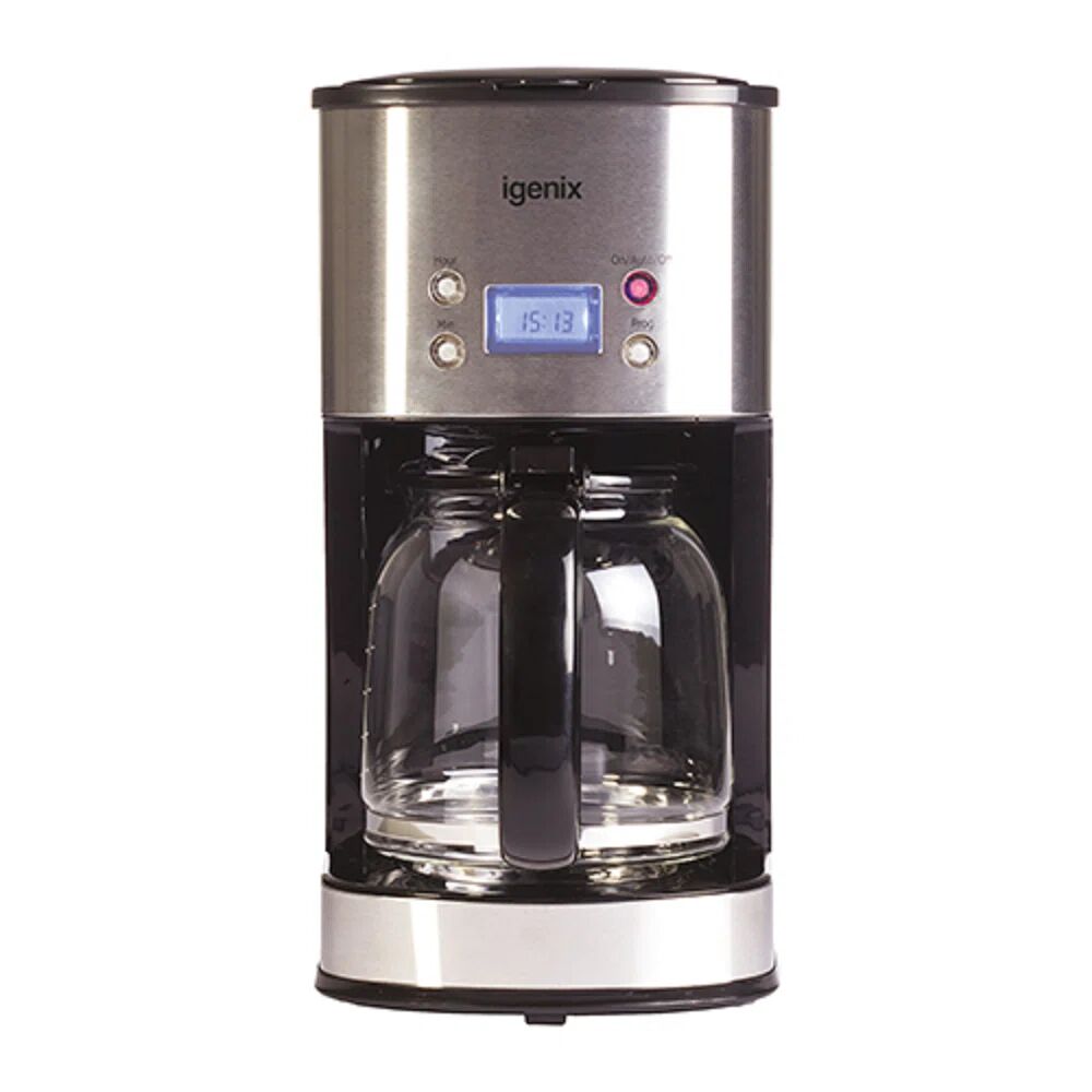 Igenix 800W 1.5L Digital Filter Coffee Maker brown/gray 36.8 H x 18.6 W x 22.8 D cm