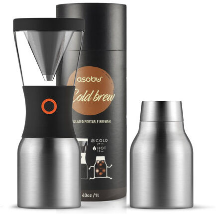 Nivona Asobu 4L Cold Brew Coffee Maker Nivona Colour: Silver/Black  - Size: 33cm H X 13cm W X 13cm D Nivona Asobu 4L Cold Brew Coffee Maker Nivona Colour: Silver/Black  - Size: 33cm H X 13cm W X 13cm D