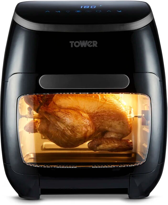 Tower Xpress Pro Combo T17076 Vortx 10-in-1 Digital Air Fryer Oven with Rapid Air Circulation, 60-Minute Timer, 11 L, 2000 W, Black black 37.5 H x 39.0 W x 33.0 D cm