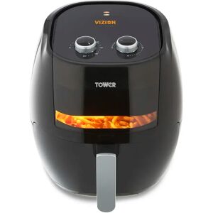 Tower T17071 7L Vortx Vizion Manual Air fryer with Viewing window, Rapid air circulation technology for faster, healthier cooking , 1800w, Black 64.0 H x 26.5 W x 33.3 D cm