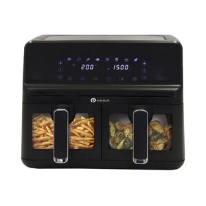 PureMate 8L Digital Dual Air Fryer with Timer and Low Fat Oil Free black 42.0 H x 40.0 W x 32.5 D cm