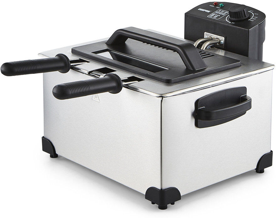 GEEPAS 5L Deep Fat Fryer with Triple Baskets 2000W Silver 5