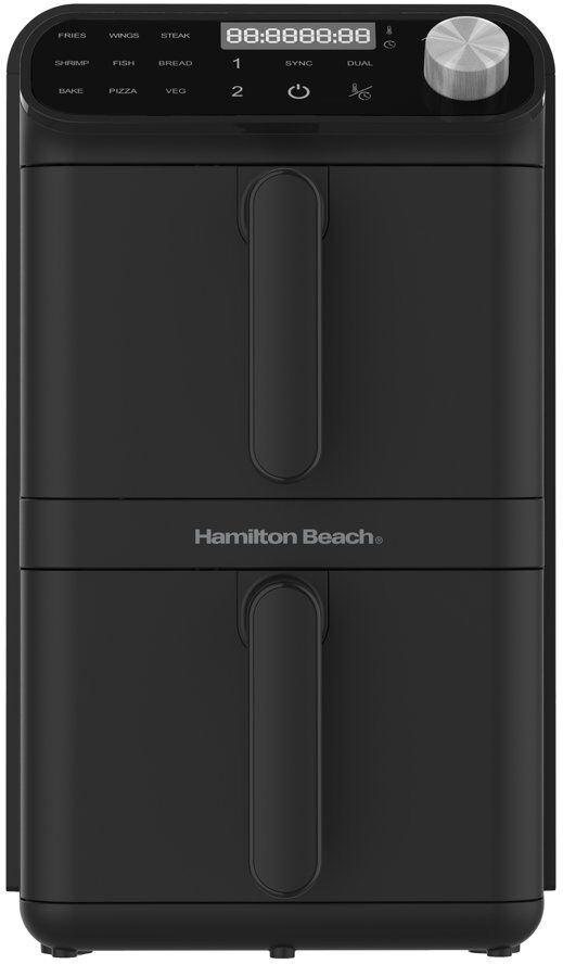 Hamilton Beach 11L XXL Dual Stack 2 Drawer Air Fryer Black 11.62L