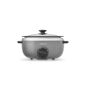 Morphy Richards Sear & Stew Oval Slow Cooker gray/black 25.3 H x 11.6 W x 44.8 D cm