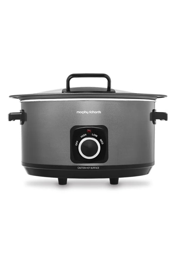 Morphy Richards Sear & Stew 6.5L Hinged Lid Slow Cooker black/gray 24.0 H x 37.0 W x 12.6 D cm