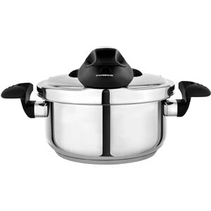 Tower T920002 Pressure Cooker, Twist/Turn Lid, Stainless Steel, 4 Litre, 22 cm black/gray 19.5 H x 38.0 W x 25.5 D cm