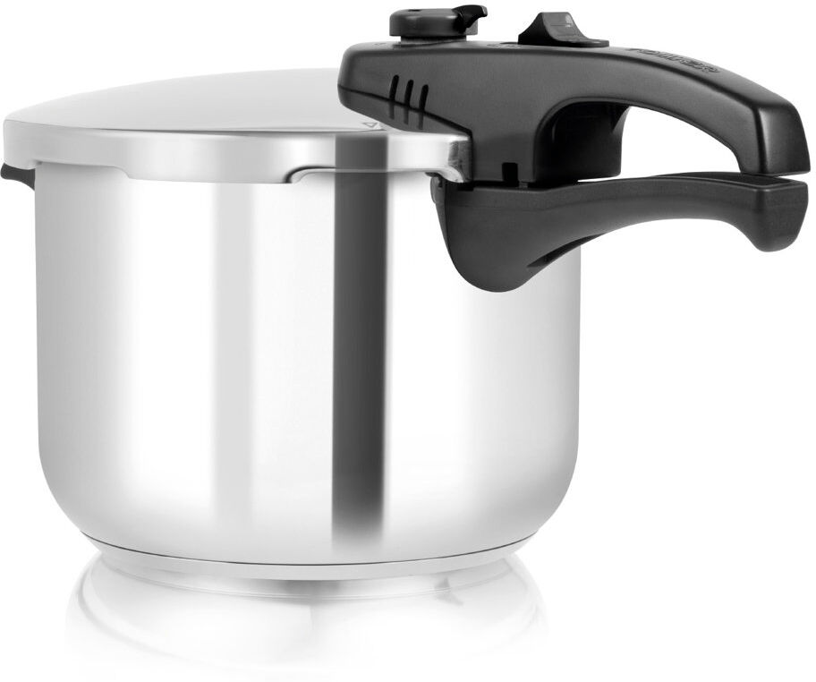 Tower T80244 Pressure Cooker with Steamer Basket, Stainless Steel, 6 Litre , Silver Silver 6 L