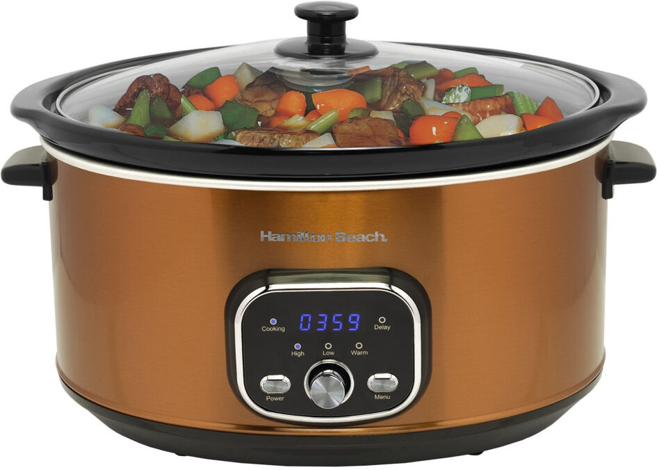 Hamilton Beach PROGRAMMABLE DIGITAL OVAL SLOW COOKER Bronze 6.8L