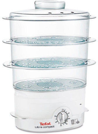 Tefal Ultracompact 3 Tier Food Steamer Tefal  - Size: 40cm H X 20cm W X 163cm D Tefal Ultracompact 3 Tier Food Steamer Tefal  - Size: 40cm H X 20cm W X 163cm D