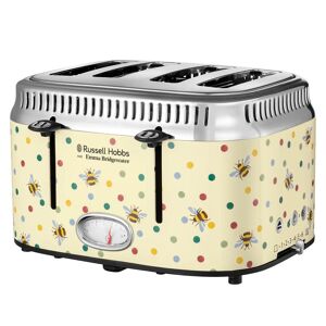 Russell Hobbs Emma Bridgewater Bumble Bee & Polka Dot Stainless Steel 4 Slice Toaster gray 20.1 H x 33.5 W x 28.0 D cm