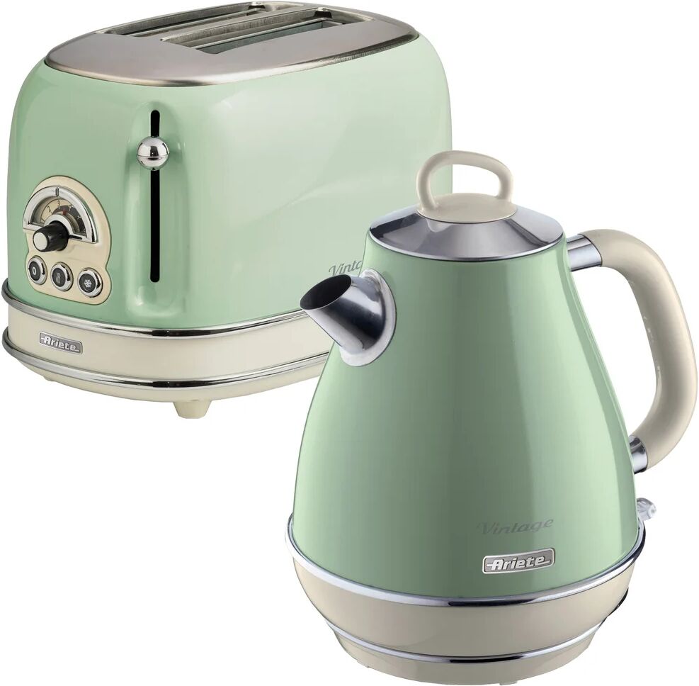 Ariete Vintage 1.7L Stainless Steel Jug Kettle with 2 Slice Toaster Set gray 30.5 H x 30.0 W x 22.0 D cm