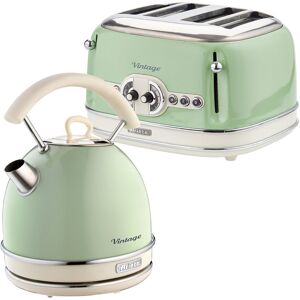 Ariete Vintage 1.7L Dome Kettle And 4 Slice Toaster Pack Green 1.7L