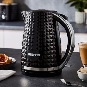 Geepas 1.7L Electric Kettle, 4 Slice Toaster & 20L Microwave Set- 2200W Textured Kettle, 1750W Toaster, 700W Solo Microwave- Black Glossy Black Geepas 1.7L Electric Kettle, 4 Slice Toaster & 20L Microwave Set- 2200W Textured Kettle, 1750W Toaster, 700W Solo Microwave- Black Glossy Black