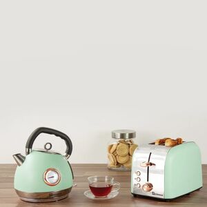 SQ Professional Epoque 1.8L Stainless Steel Electric Kettle and 2 Slice Toaster Set green 38.0 H x 22.0 W x 20.0 D cm