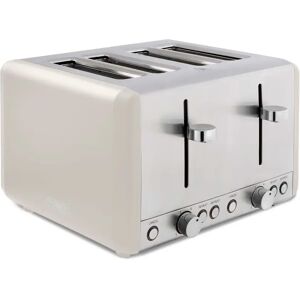 Tower Cavaletto 4-Slice Toaster with Defrost/Reheat, Stainless Steel black/brown 19.0 H x 28.5 W x 28.5 D cm