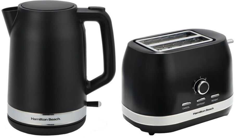 Hamilton Beach Ella Collection 1.7L Kettle and 2 Slice Toaster Set Black