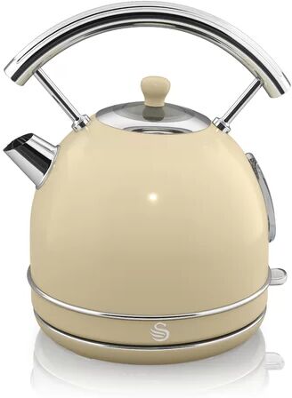 Swan 1.8L Stainless Steel Electric Kettle Swan Colour: Cream  - Size: Swan 1.8L Stainless Steel Electric Kettle Swan Colour: Cream  - Size: