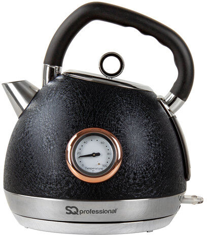SQ Professional Epoque 1.8L Stainless Steel Electric Kettle SQ Professional Colour: Black  - Size: 38cm H X 22cm W X 20cm D SQ Professional Epoque 1.8L Stainless Steel Electric Kettle SQ Professional Colour: Black  - Size: 38cm H X 22cm W X 20cm D