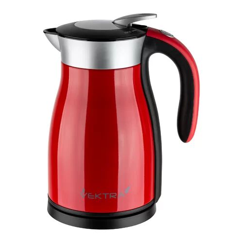 Vektra Vacuum Insulated Eco Friendly Stainless Steel Electric Kettle Vektra Colour: Red, Capacity: 1.27 Quarts  - Size: 29cm H X 24cm W X 22cm D