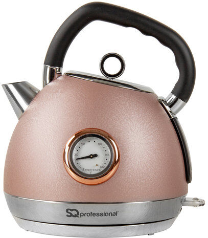SQ Professional Epoque 1.8L Stainless Steel Electric Kettle SQ Professional Colour: Pink  - Size: 11cm H X 18cm W X 18cm D SQ Professional Epoque 1.8L Stainless Steel Electric Kettle SQ Professional Colour: Pink  - Size: 11cm H X 18cm W X 18cm D