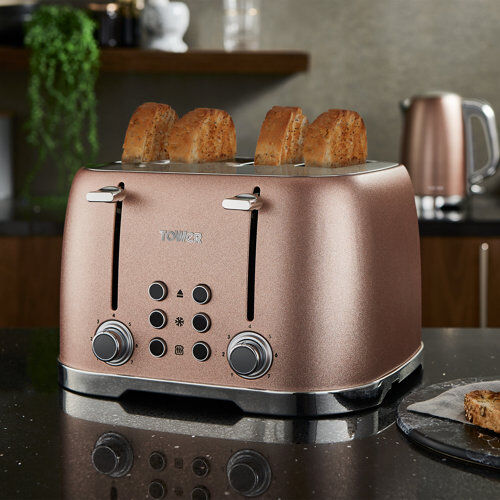 Tower Glitz 4 Slice Toaster Tower 80cm H X 13cm W X 13cm D Tower Glitz 4 Slice Toaster Tower 80cm H X 13cm W X 13cm D