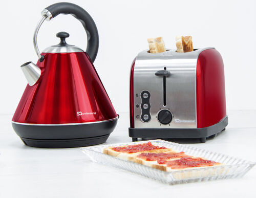 SQ Professional Gems 1.8L Stainless Steel Electric Kettle and 2 Slice Toaster Set SQ Professional Colour: Ruby/Metallic Red SQ Professional Gems 1.8L Stainless Steel Electric Kettle and 2 Slice Toaster Set SQ Professional Colour: Ruby/Metallic Red