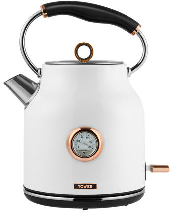Tower Bottega 1.7L Electric Kettle Tower Colour: White  - Size: 45cm H X 25cm W X 25cm D